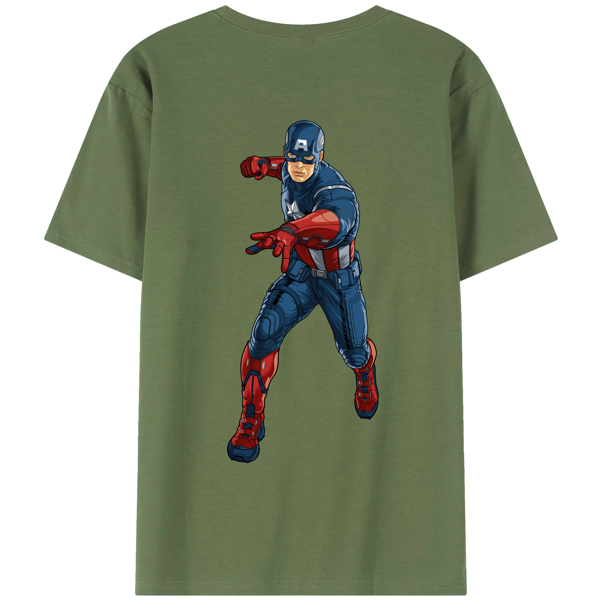 （画像用） アベンジャーズ The Avengers 綿100％ メンズ半袖Tシャツ（バックプリント） 通気性